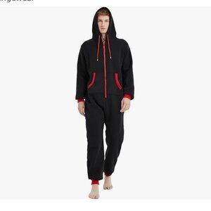 Adult Hooded Onesie Jumpsuit Pajamas With Zipper and Pockets